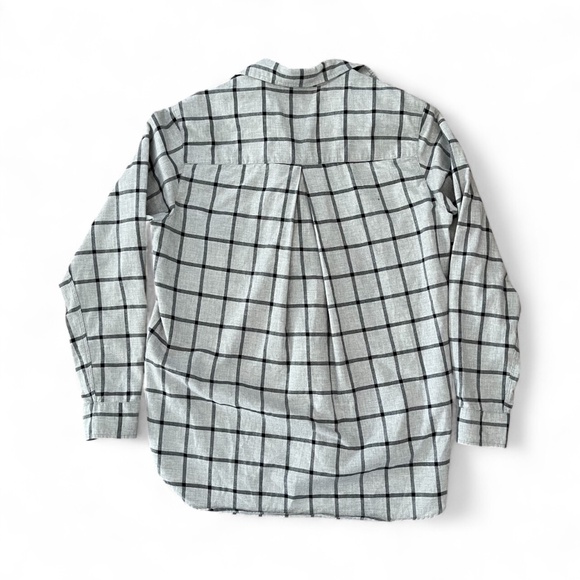 Grayson Women's The Hero Windowpane Neutral Gray & Black Plaid 100% Cotton Sz 2 - Picture 3 of 9